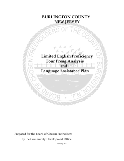 BURLINGTON COUNTY NEW JERSEY Limited English Proficiency