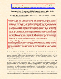 Extremely Low Frequency (ELF) Signals from the