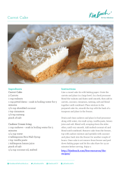 Line a round cake tin with baking paper. Grate the carrots and place