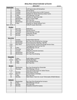 Betsy Ross School Calendar of Events