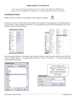 Quick Guide to Co:Writer SE
