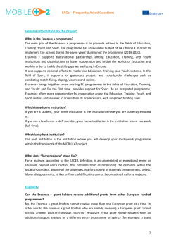 FAQs – Frequently Asked Questions General information on the