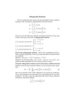 18.03SCF11 text: Orthogonality Relations