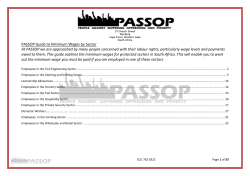 PASSOP Guide to Minimum Wages by Sector At PASSOP we are