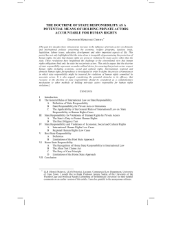 the doctrine of state responsibility as a potential means of holding