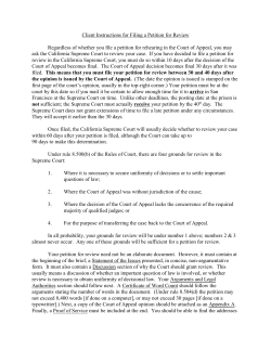 Client Instructions for Filing a Petition for Review Regardless of