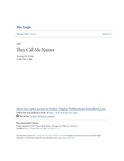 They Call Me Names - Fisher Digital Publications