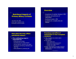 Nutritional Aspects of Primary Biliary Cirrhosis Overview