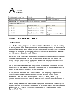 equality and diversity policy