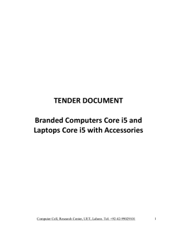 TENDER DOCUMENT Branded Computers Core i5 and Laptops