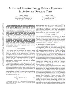 Active and Reactive Energy Balance Equations