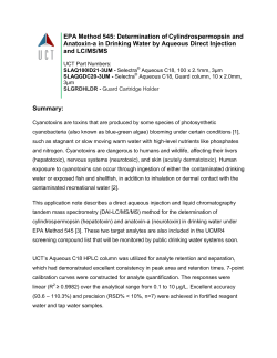 EPA Method 545: Determination of Cylindrospermopsin and