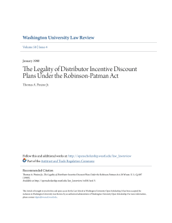 The Legality of Distributor Incentive Discount Plans Under the