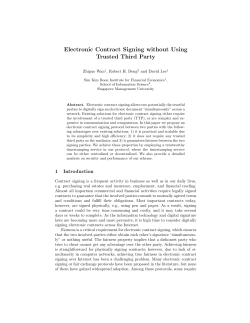 Electronic Contract Signing without Using Trusted Third Party