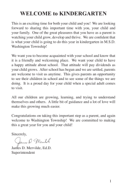 Kindergarten - MSD Washington Township