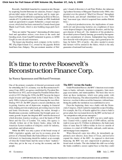 It`s time to revive Roosevelt`s Reconstruction Finance Corporation