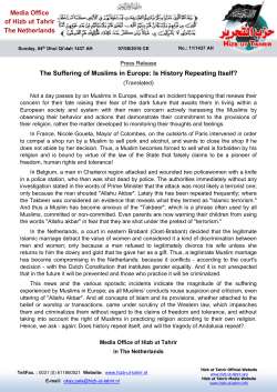 The Suffering of Muslims in Europe: Is History Repeating