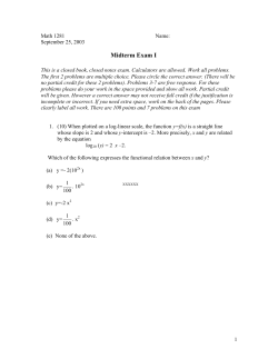 Solutions for Midterm Exam I