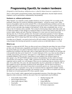 Programming OpenGL for modern hardware