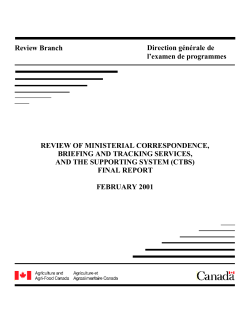 review of ministerial correspondence, briefing