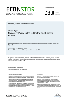 Monetary Policy Rules in Central and Eastern Europe