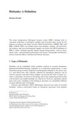 Biobanks: A Definition