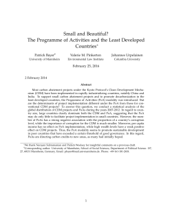 Small and Beautiful? The Programme of Activities and the Least