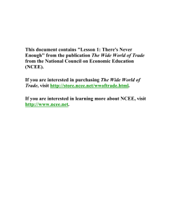Lesson 1: There`s Never Enough - Council for Economic Education