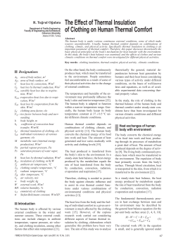 The Effect of Thermal Insulation of Clothing on Human Thermal