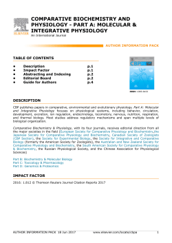 COMPARATIVE BIOCHEMISTRY AND PHYSIOLOGY