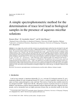 A simple spectrophotometric method for the determination