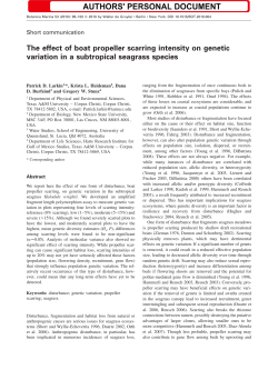 The effect of boat propeller scarring intensity on genetic variation in