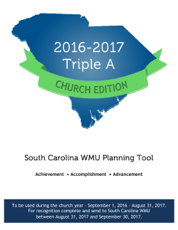 2016-2017 Triple A - The South Carolina Baptist Convention