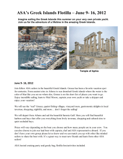 ASA`s Greek Islands Flotilla &ndash; June 9