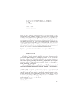 RAWLS ON INTERNATIONAL JUSTICE A Defense