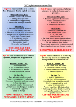 DISC Style Communication Tips - Priceless Professional Development