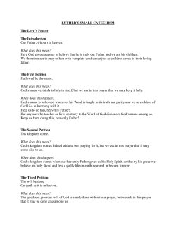 Luther`s Small Catechism - Messiah Lutheran Church
