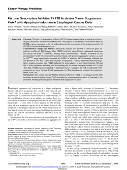 Histone Deacetylase Inhibitor FK228 Activates Tumor Suppressor