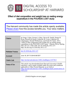 Effect of diet composition and weight loss on resting energy