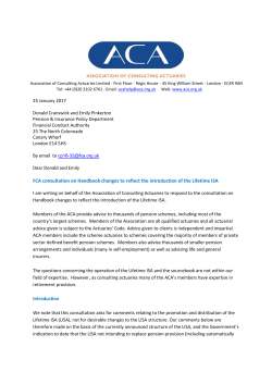 ACA response to FCA consultation on LISA