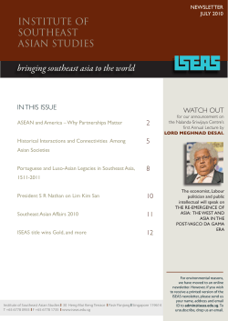 bringing southeast asia to the world InstItute of southeast asIan studIes