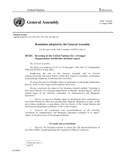 General Assembly - Center for UN Reform Education