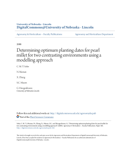 Determining optimum planting dates for pearl millet for two