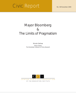 Mayor Bloomberg and The Limits of Pragmatism