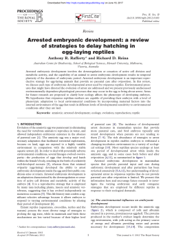 Arrested embryonic development - Proceedings of the Royal Society B