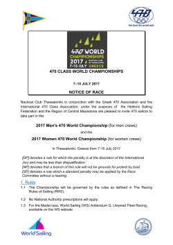 Notice of Race - 2017 470 World Championship
