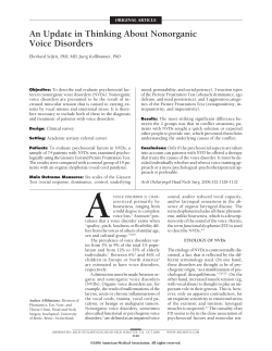 An Update in Thinking About Nonorganic Voice Disorders