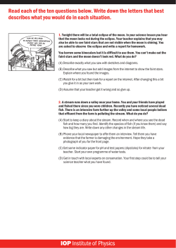 Read each of the ten questions below. Write down the letters that