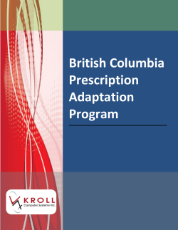 British Columbia Prescription Adaptation Program