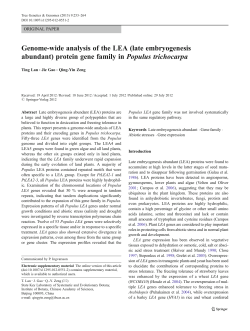 Genome-wide analysis of the LEA (late embryogenesis abundant